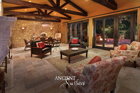 Biblos Limestone Living Space with Warm Architectural Presence